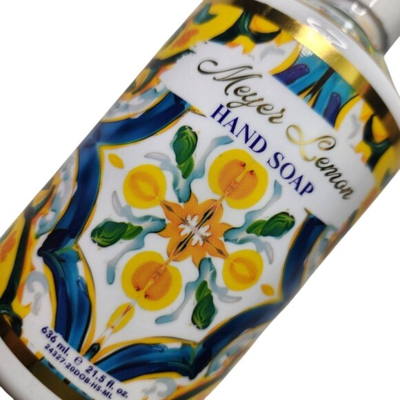 Home & Body Co Dolce Brezza Meyer Lemon Hand Soap 21.5 fl oz 636 ml Blue Gold - Picture 2 of 4
